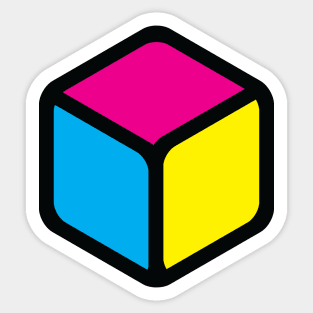 Cube Cyan Magenta Yellow Sticker